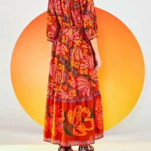FARM Rio | Dresses | Farm Rio Spring Banana Orange Color Maxi Dress ...